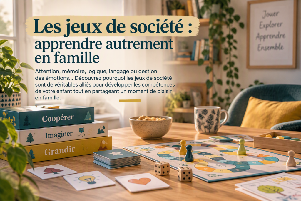Jeux de société en famille pour développer l'attention, la mémoire, la logique et les compétences de l'enfant.
